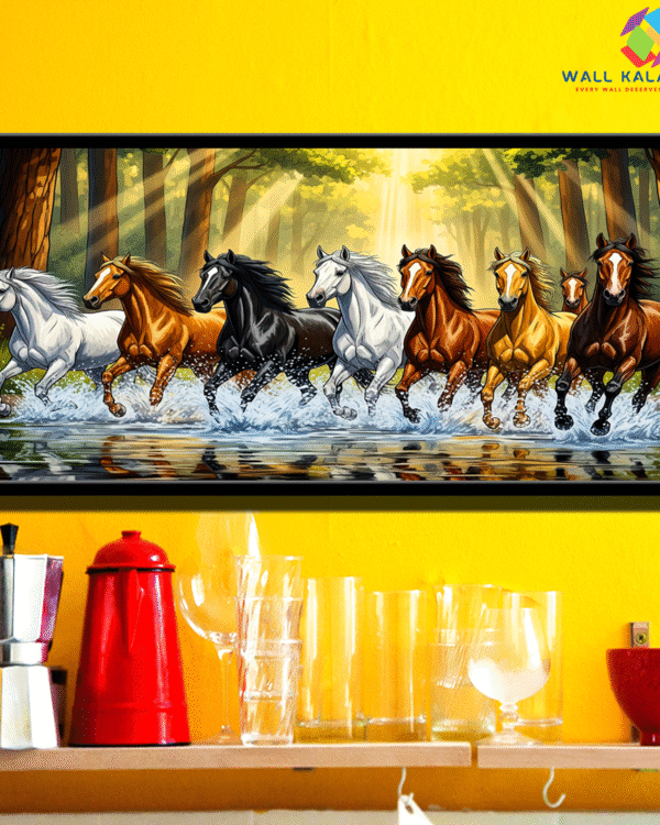Dynamic 7 Horses Running Canvas – Perfect for Living Room, Office & Gifting.
