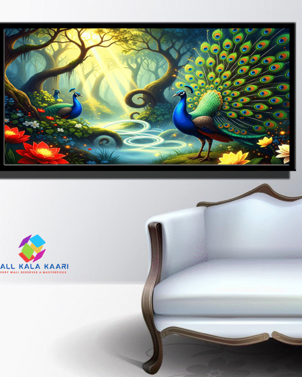 Majestic Peacock Canvas – Perfect Wall Decor for Living Room, Bedroom & Office.