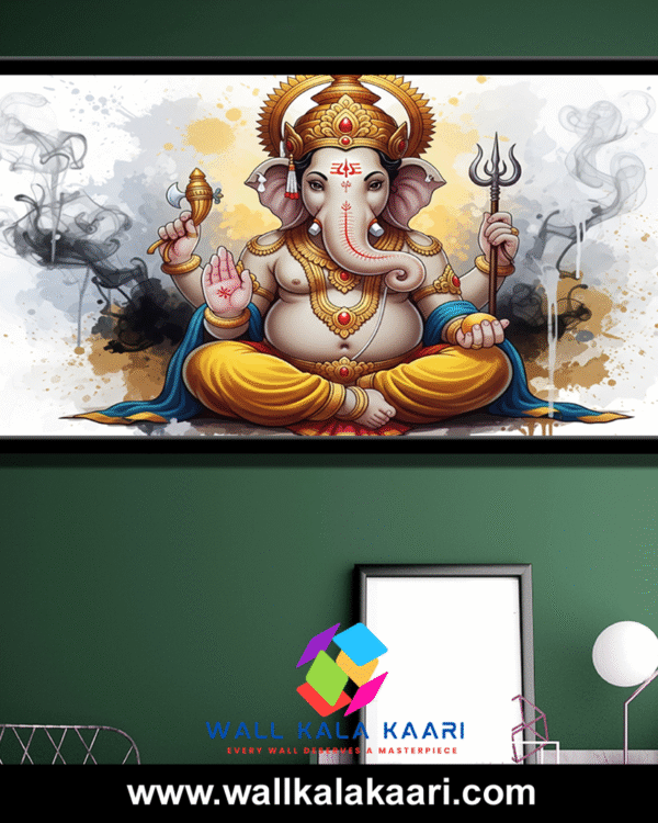 Bring home divine blessings and prosperity with this sacred Lord Ganesh canvas.