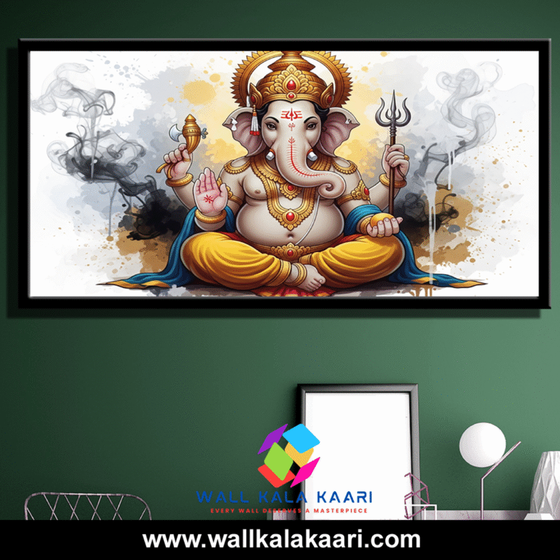 Bring home divine blessings and prosperity with this sacred Lord Ganesh canvas.