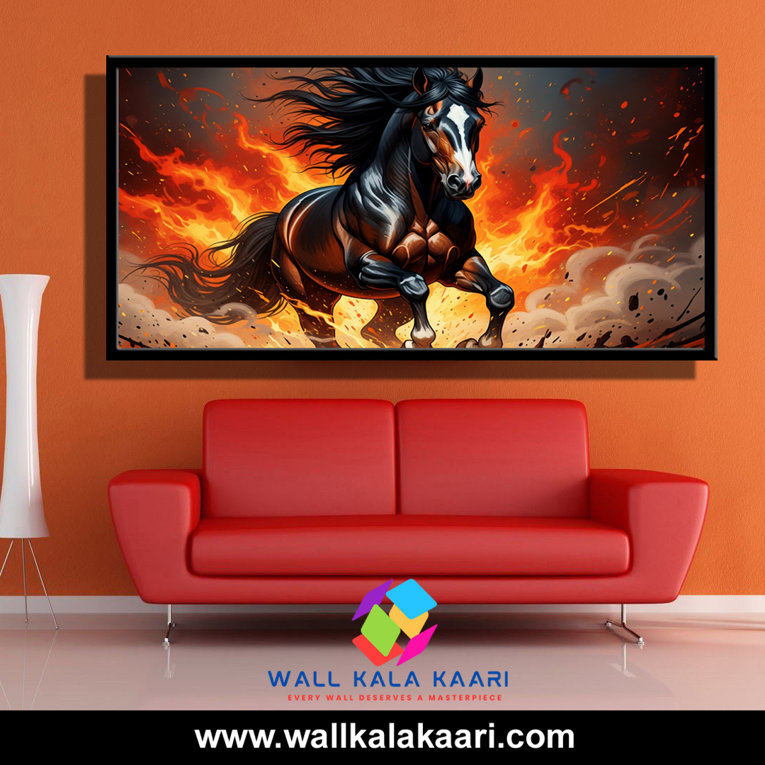 Add a touch of majestic charm to your walls with this horse canvas painting.