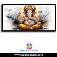 Bring home divine blessings and prosperity with this sacred Lord Ganesh canvas. - Image 2