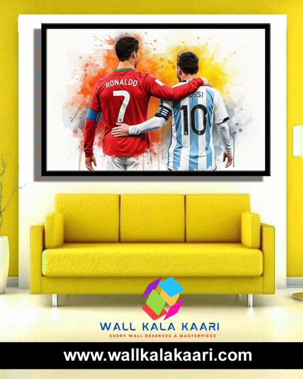 Two legends, one frame – football history on canvas.